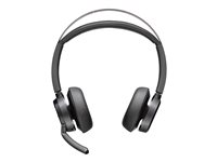 Poly Voyager Focus 2 - Headset - på örat - Bluetooth - trådlös - aktiv brusradering - USB-C via Bluetooth-adapter - svart - Zoomcertifierad 9T9J5AA#AC3