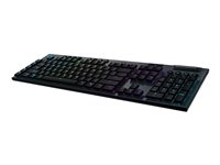 Logitech G915 LIGHTSPEED Wireless RGB Mechanical Gaming Keyboard - GL Tactile - Tangentbord - bakgrundsbelysning - trådlös - Bluetooth, 2.4 GHz - Nordisk - tangentbrytare: GL Tactile - svart 920-008907
