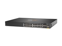 HPE Aruba CX 6300F - Switch - endast horisontal ytmontering - L3 - Administrerad - 24 x 10/100/1000 (PoE+) + 4 x 50 Gigabit Ethernet SFP56 - framsidan och sida till baksidan - rackmonterbar - PoE+ - TAA-kompatibel S0G98A#ABB