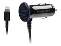 Kensington PowerBolt 3.4 Dual Port Fast Charge Car Charger - Strömadapter för bil - 2.4 A - 2 utdatakontakter (USB, Lightning) - svart K39794WW