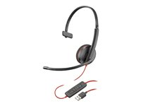 Poly Blackwire C3210 - Blackwire 3200 Series - headset - på örat - kabelansluten - USB-A - svart - Skype-certifierat, Cisco Jabber-certifierad, Avaya-certifierad 77R24A6