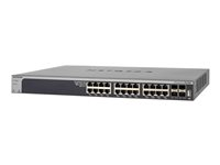 NETGEAR Smart XS728T - Switch - L3 Lite - smart - 24 x 10GBase-T + 4 x 10 Gigabit SFP+ - skrivbordsmodell, rackmonterbar XS728T-100NES