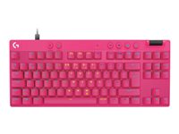 Logitech G PRO X RAPID - Tangentbord - TKL - bakgrundsbelyst - USB - QWERTY - nordiskt (danska/finska/norska/svenska) - tangentbrytare: Linear - rosa 920-013251