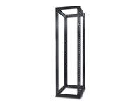 APC NetShelter 4 Post Open Frame Rack - Rack - svart - 44U - för P/N: SMTL3KRM2UCLNC, SMTL750RM2UC, SMX1000CUS, SMX1500RM2UCNCUS, SMX3000HVTUS, SMX750C AR203A