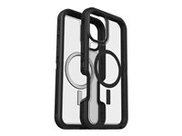 OtterBox Defender Series XT - Baksidesskydd för mobiltelefon - robust - MagSafe-kompatibilitet - plast - dark side (genomskinlig/svart) - för Apple iPhone 16 Plus 77-96044