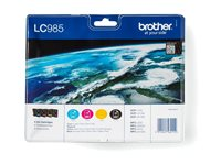 Brother LC985VALBPDR - 4-pack - svart, gul, cyan, magenta - original - blister - bläckpatron - för Brother DCP-J140W, DCP-J315W, DCP-J515W, MFC-J410 LC985VALBPDR