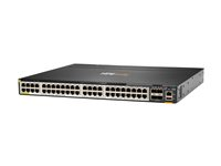 HPE Aruba 6300M - Switch - L3 - Administrerad - 48 x 100/1000/2.5G/5G (PoE+) + 4 x 1 Gb/10 Gb/25 Gb/50 Gb SFP56 (upplänk/stapling) - framsidan och sida till baksidan - rackmonterbar - PoE+ (2880 W) JL659A