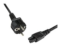 StarTech.com 2 m nätsladd för bärbara datorer, EU Schuko till C5, 2,5 A 250 V, 18AWG, AC-ersättningssladd för Notebook/bärbara datorer, strömförsörjningskabel, laddarkabel för bärbara datorer, Clover Leaf-/Mickey Mouse-strömsladd - Strömkabel - IEC 60320 C5 till power CEE 7/7 (hane) - AC 250 V - 2 m - svart PXTNB3SEU2M