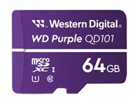 WD Purple - Flash-minneskort - 64 GB - UHS-I U1 / Class10 - microSDXC - lila WDD064G1P0C-85AEL0
