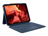 Logitech Rugged Combo 4 Touch - Tangentbord och foliefodral - med pekdyna - Apple Smart connector - QWERTY - hela norden - klassisk blå - för Apple 10.9-inch iPad (10:e generation) 920-011187