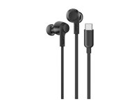 Belkin SoundForm ANC - Hörlurar med mikrofon - inuti örat - kabelansluten - aktiv brusradering - USB-C - ljudisolerande - svart G3H0003HQBK