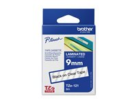 Brother TZe-121 - Standardlim - svart på klar - Rulle (0,9 cm x 8 m) 1 kassett(er) bandlaminat - för Brother PT-D210, D600, H110; P-Touch PT-1005, D200, D450, E550, H105, H110, P300, P900 TZE121