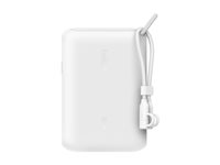 Belkin BoostCharge - Power bank - med display - 10000 mAh - 20 Watt - PD, Fast Charge - 2 utdatakontakter (USB-C) - på kabel: USB-C - vit BPB027HQWH
