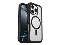 OtterBox Defender Series XT - Baksidesskydd för mobiltelefon - robust - MagSafe-kompatibilitet - plast - dark side (genomskinlig/svart) - för Apple iPhone 16 Pro 77-96115