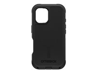 OtterBox Defender Series - Baksidesskydd för mobiltelefon - MagSafe-kompatibilitet - silikon - svart - för Apple iPhone 16 77-95964