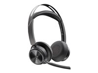 Poly Voyager Focus 2 - Headset - på örat - Bluetooth - trådlös - aktiv brusradering - USB-C via Bluetooth-adapter - svart - Certifierad för Microsoft-teams, Zoomcertifierad 9T9J4AA#AC3