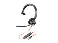 HP Poly Blackwire 3310-M - Blackwire 3300 series - headset - på örat - kabelansluten - USB-C, 3,5 mm kontakt - svart - Certifierad för Microsoft-teams 760Q7AA