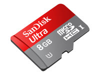 SanDisk Ultra - Flash-minneskort (adapter, microSDHC till SD inkluderad) - 8 GB - UHS Class 1 / Class10 - microSDHC UHS-I SDSDQUI-008G-U46