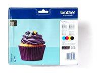 Brother LC123 - 4-pack - svart, gul, cyan, magenta - original - blister - bläckpatron - för Brother DCP-J100, J105, J132, J552, J752, MFC-J245, J470, J650, J6520, J6720, J6920, J870 LC123VALBP