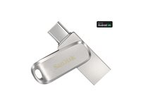 SanDisk Ultra Dual Drive Luxe - USB flash-enhet - 2 TB - USB 3.2 Gen 1 / USB-C - silver SDDDC4-2T00-G46